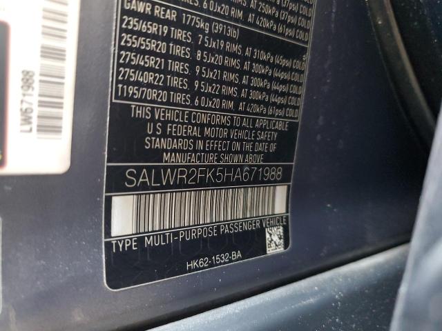 Photo 14 from auction – 2017 LAND ROVER RANGE ROVE with VIN SALWR2FK5HA671988