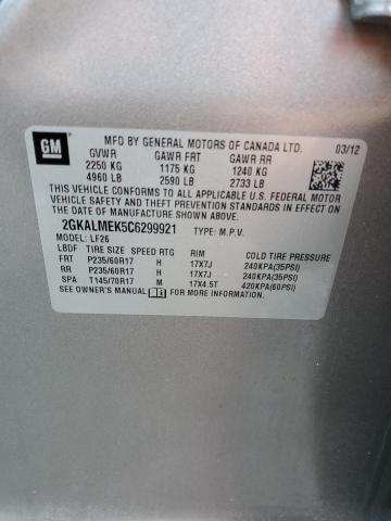 Photo 14 from auction – 2012 GMC TERRAIN SL with VIN 2GKALMEK5C6299921