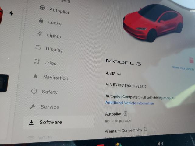 Photo 9 from auction – 2024 TESLA MODEL 3 with VIN 5YJ3E1EAXRF726517