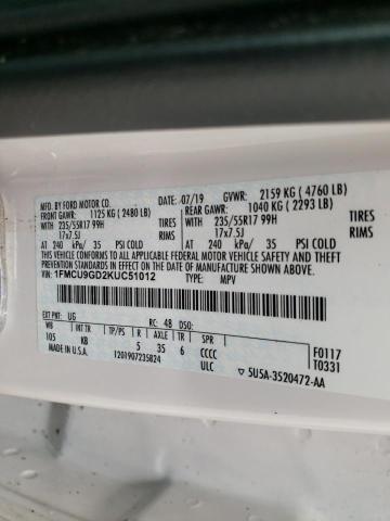Photo 14 from auction – 2019 FORD ESCAPE SE with VIN 1FMCU9GD2KUC51012
