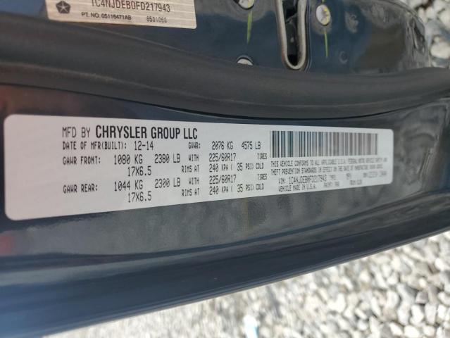 Photo 14 from auction – 2015 JEEP COMPASS LA with VIN 1C4NJDEB0FD217943