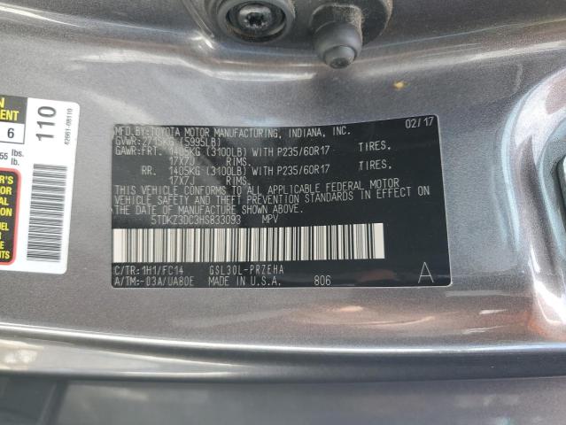 Photo 14 from auction – 2017 TOYOTA SIENNA LE with VIN 5TDKZ3DC3HS833093