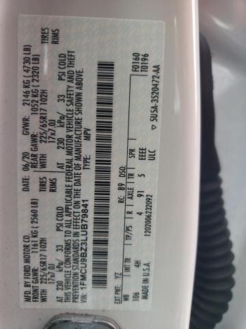 Photo 14 from auction – 2020 FORD ESCAPE SE with VIN 1FMCU9BZ3LUB79841