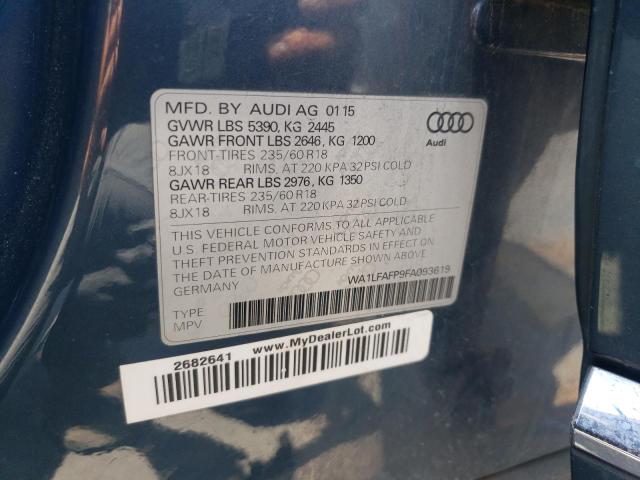 Photo 14 from auction – 2015 AUDI Q5 PREMIUM with VIN WA1LFAFP9FA093619