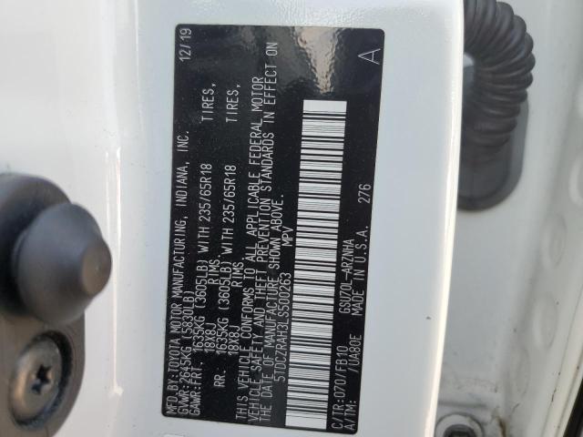 Photo 14 from auction – 2020 TOYOTA HIGHLANDER with VIN 5TDCZRAH3LS500263
