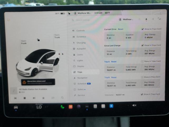 Photo 9 from auction – 2023 TESLA MODEL 3 with VIN 5YJ3E1EB6PF611094