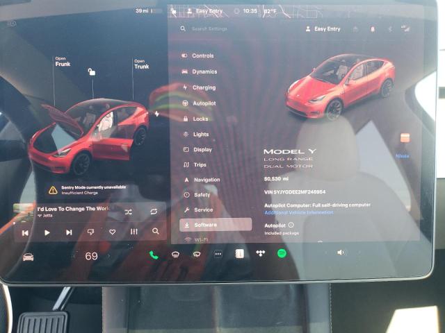 Photo 9 from auction – 2021 TESLA MODEL Y with VIN 5YJYGDEE2MF246954