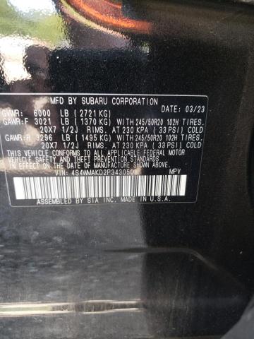 Photo 14 from auction – 2023 SUBARU ASCENT LIM with VIN 4S4WMAKD2P3430508