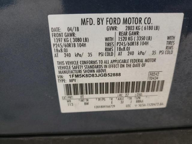 Photo 14 from auction – 2018 FORD EXPLORER X with VIN 1FM5K8D83JGB52888