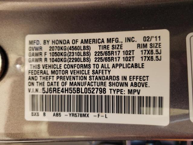 Photo 14 from auction – 2011 HONDA CR-V EX with VIN 5J6RE4H55BL052798
