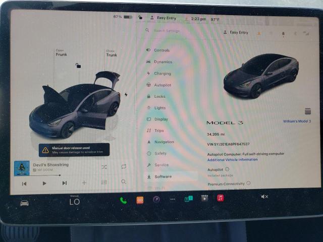 Photo 9 from auction – 2023 TESLA MODEL 3 with VIN 5YJ3E1EA8PF647537