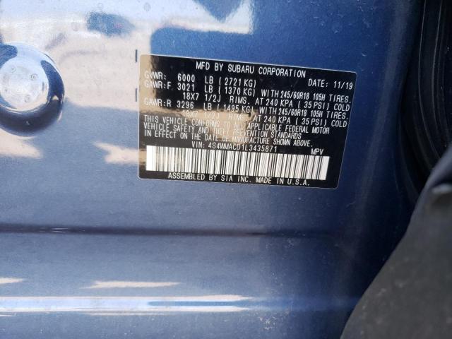 Photo 14 from auction – 2020 SUBARU ASCENT PRE with VIN 4S4WMACD1L3435871