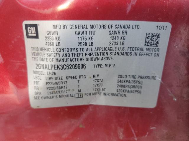 Photo 14 from auction – 2012 CHEVROLET EQUINOX LT with VIN 2GNALPEK3C6209606