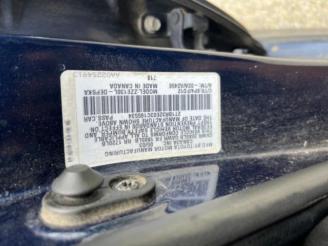 Photo 10 from auction – 2003 TOYOTA COROLLA CE with VIN 2T1BR32E03C165534