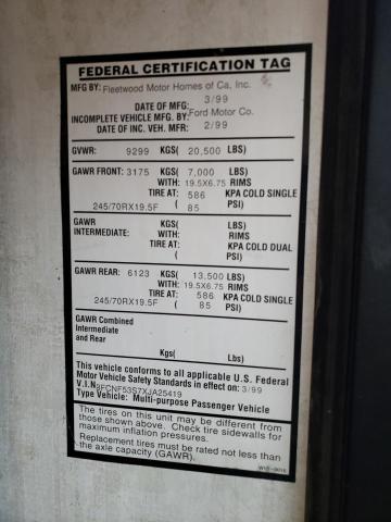 Photo 10 from auction – 1999 FORD F550 SUPER with VIN 3FCNF53S7XJA25419