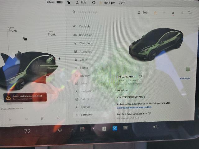 Photo 9 from auction – 2022 TESLA MODEL 3 with VIN 5YJ3E1EB9NF171109