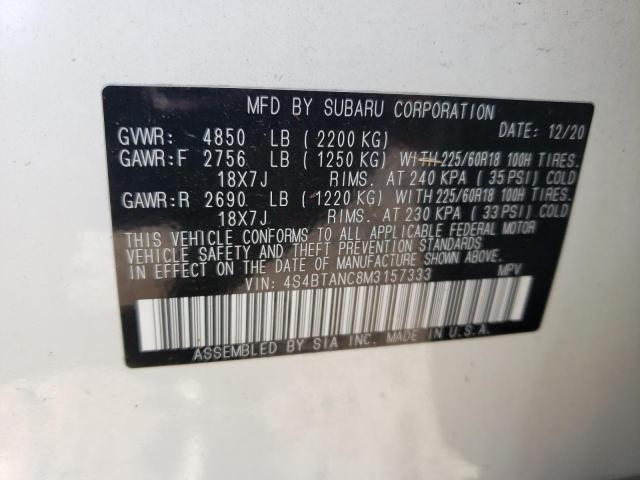 Photo 14 from auction – 2021 SUBARU OUTBACK LI with VIN 4S4BTANC8M3157333