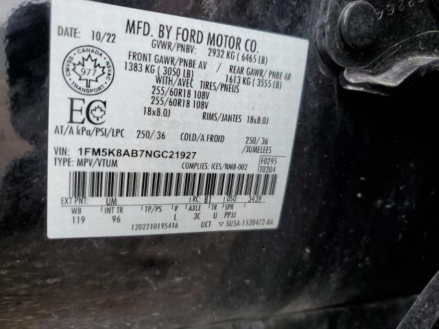 Photo 14 from auction – 2022 FORD EXPLORER P with VIN 1FM5K8AB7NGC21927