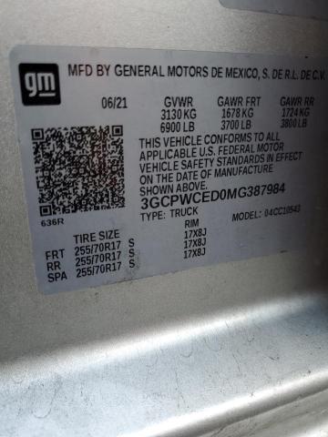 Photo 14 from auction – 2021 CHEVROLET SILVERADO with VIN 3GCPWCED0MG387984