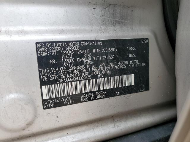 Photo 14 from auction – 2021 TOYOTA VENZA LE with VIN JTEAAAAH0MJ029635