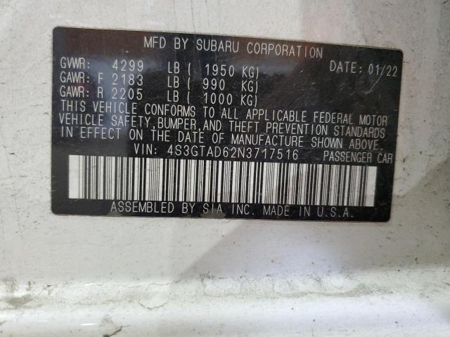 Photo 14 from auction – 2022 SUBARU IMPREZA PR with VIN 4S3GTAD62N3717516