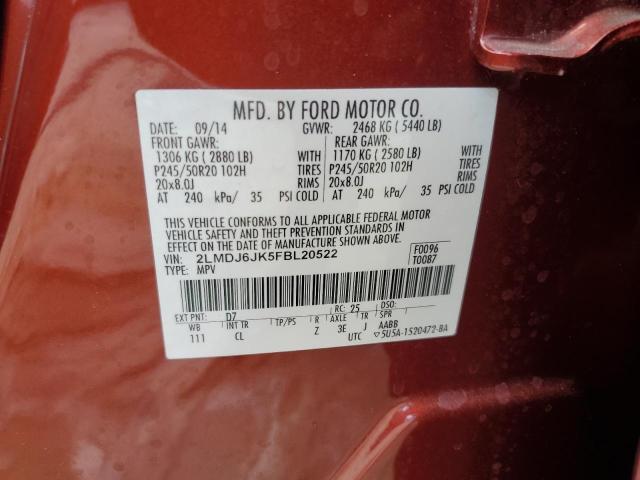 Photo 14 from auction – 2015 LINCOLN MKX with VIN 2LMDJ6JK5FBL20522