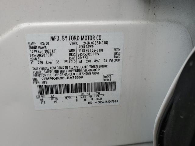 Photo 14 from auction – 2020 FORD EDGE TITAN with VIN 2FMPK4K98LBA75569