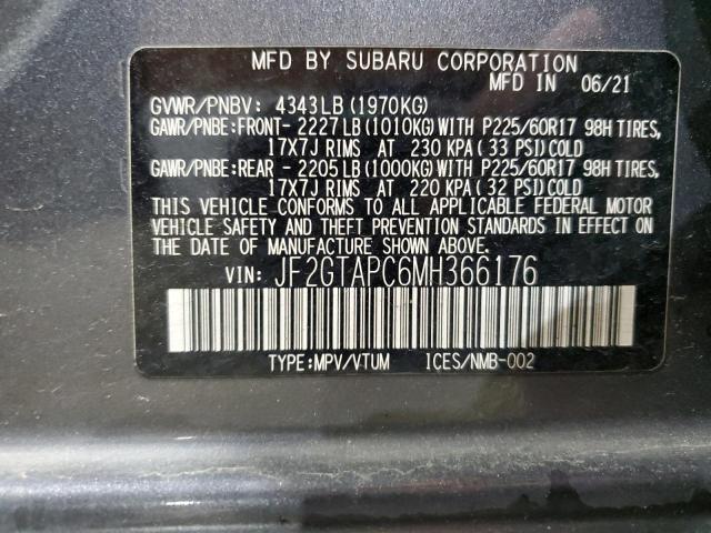 Photo 14 from auction – 2021 SUBARU CROSSTREK with VIN JF2GTAPC6MH366176