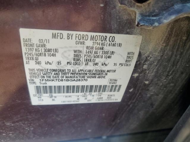Photo 14 from auction – 2011 FORD EXPLORER X with VIN 1FMHK7D81BGA28370
