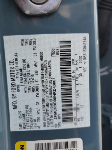 Photo 14 from auction – 2022 FORD BRONCO SPO with VIN 3FMCR9D98NRD43867