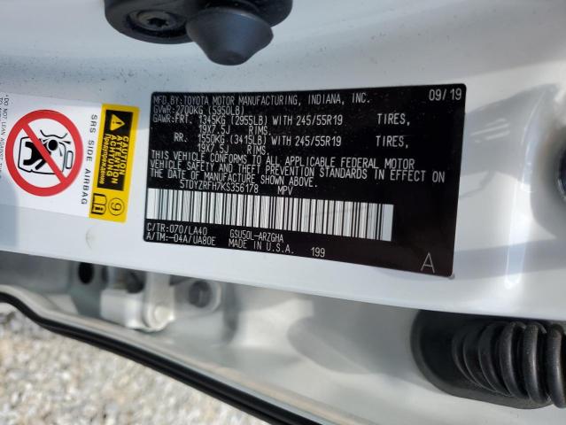 Photo 14 from auction – 2019 TOYOTA HIGHLANDER with VIN 5TDYZRFH7KS356178