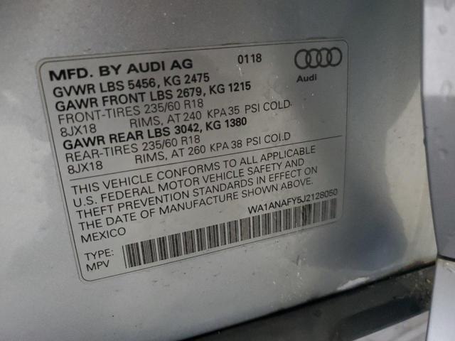 Photo 14 from auction – 2018 AUDI Q5 PREMIUM with VIN WA1ANAFY5J2128050