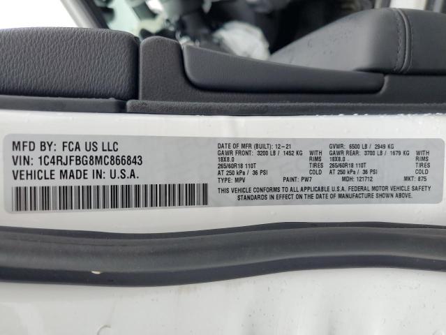 Photo 14 from auction – 2021 JEEP GRAND CHER with VIN 1C4RJFBG8MC866843