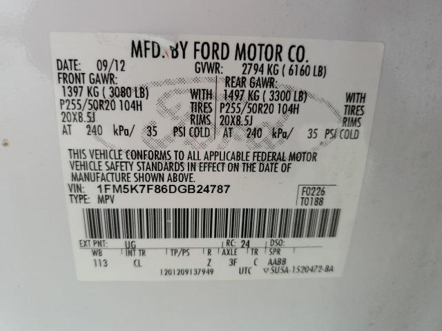 Photo 14 from auction – 2013 FORD EXPLORER L with VIN 1FM5K7F86DGB24787