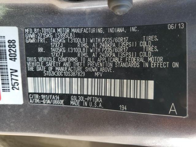 Photo 14 from auction – 2013 TOYOTA SIENNA with VIN 5TDZK3DC1DS387829