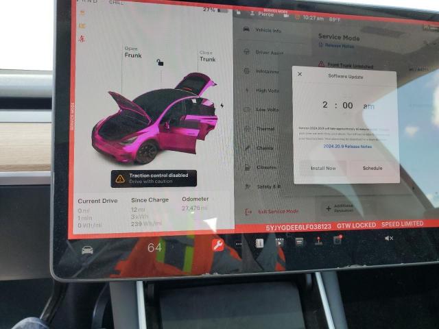 Photo 9 from auction – 2020 TESLA MODEL Y with VIN 5YJYGDEE6LF038123