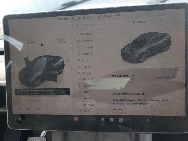 Photo 9 from auction – 2023 TESLA MODEL Y with VIN 7SAYGDEE9PA201725