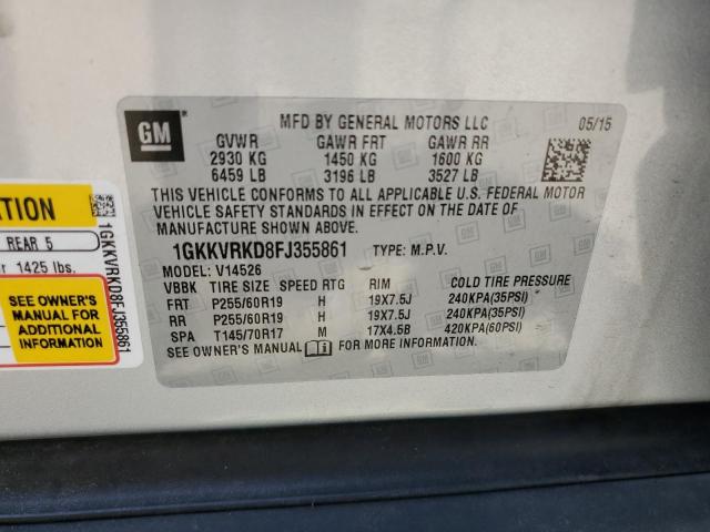 Photo 14 from auction – 2015 GMC ACADIA SLT with VIN 1GKKVRKD8FJ355861