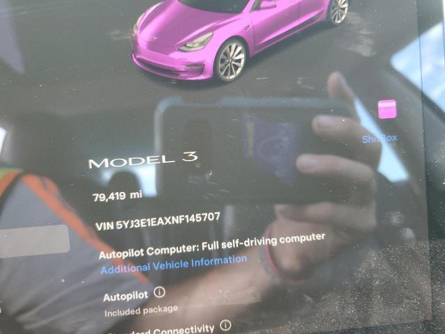 Photo 9 from auction – 2022 TESLA MODEL 3 with VIN 5YJ3E1EAXNF145707