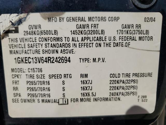 Photo 14 from auction – 2004 GMC YUKON with VIN 1GKEC13V64R242694