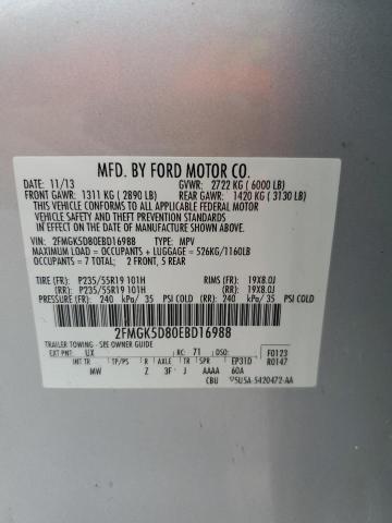 Photo 14 from auction – 2014 FORD FLEX LIMIT with VIN 2FMGK5D80EBD16988