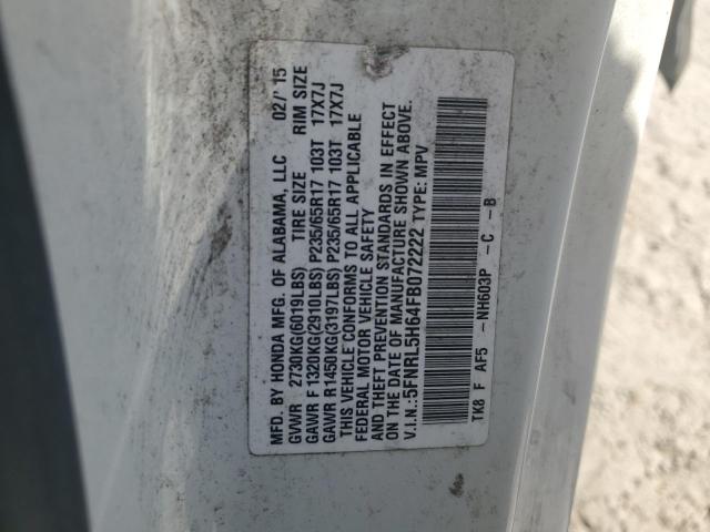 Photo 14 from auction – 2015 HONDA ODYSSEY EX with VIN 5FNRL5H64FB072222