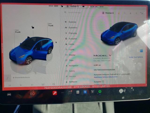 Photo 9 from auction – 2024 TESLA MODEL Y with VIN 7SAYGDEE5RA250388