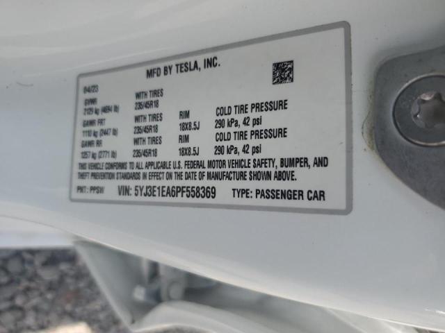 Photo 14 from auction – 2023 TESLA MODEL 3 with VIN 5YJ3E1EA6PF558369