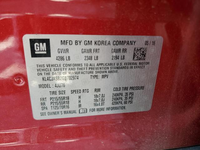 Photo 14 from auction – 2016 BUICK ENCORE with VIN KL4CJASB2GB702974
