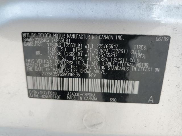 Photo 14 from auction – 2009 TOYOTA RAV4 with VIN 2T3BF35V69W016595
