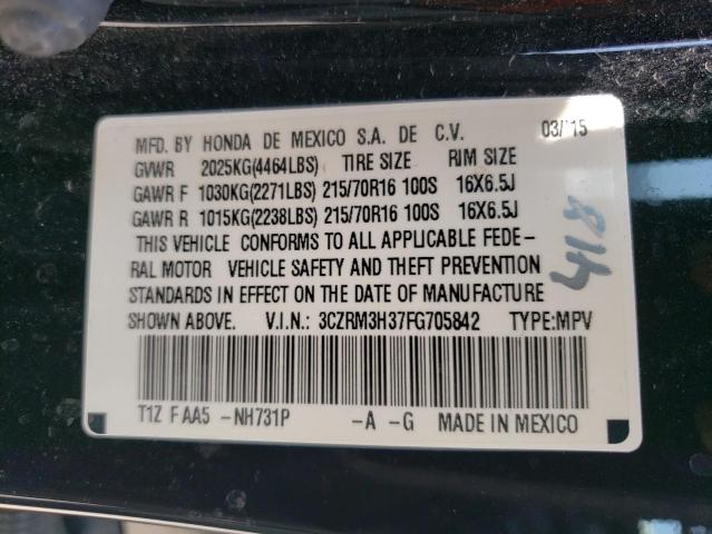 Photo 14 from auction – 2015 HONDA CR-V LX with VIN 3CZRM3H37FG705842
