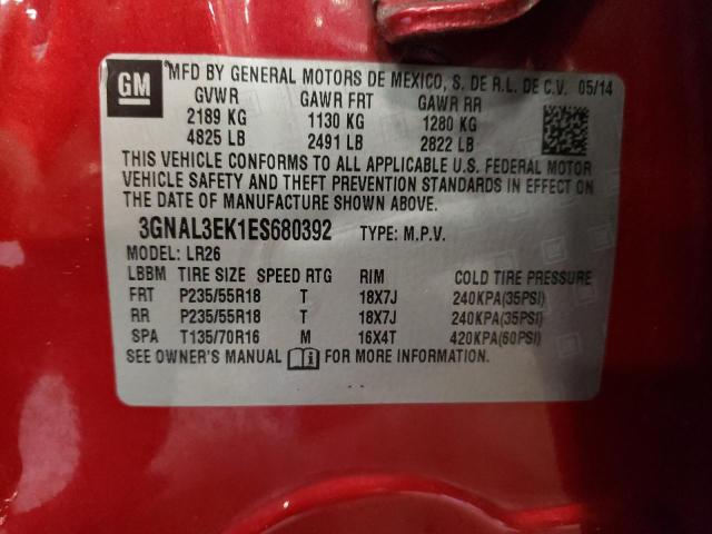 Photo 14 from auction – 2014 CHEVROLET CAPTIVA LT with VIN 3GNAL3EK1ES680392
