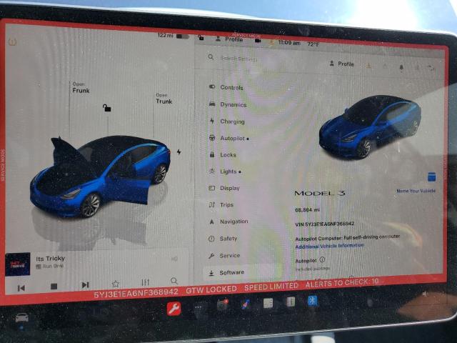 Photo 9 from auction – 2022 TESLA MODEL 3 with VIN 5YJ3E1EA6NF368942