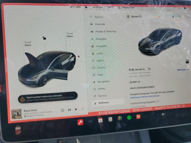 Photo 9 from auction – 2022 TESLA MODEL 3 with VIN 5YJ3E1EB3NF132600